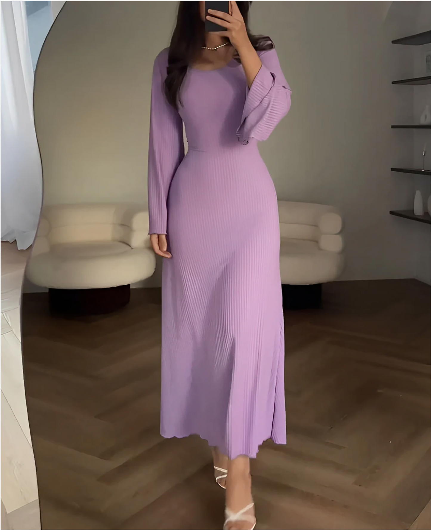 Elegantes Gestricktes Maxikleid