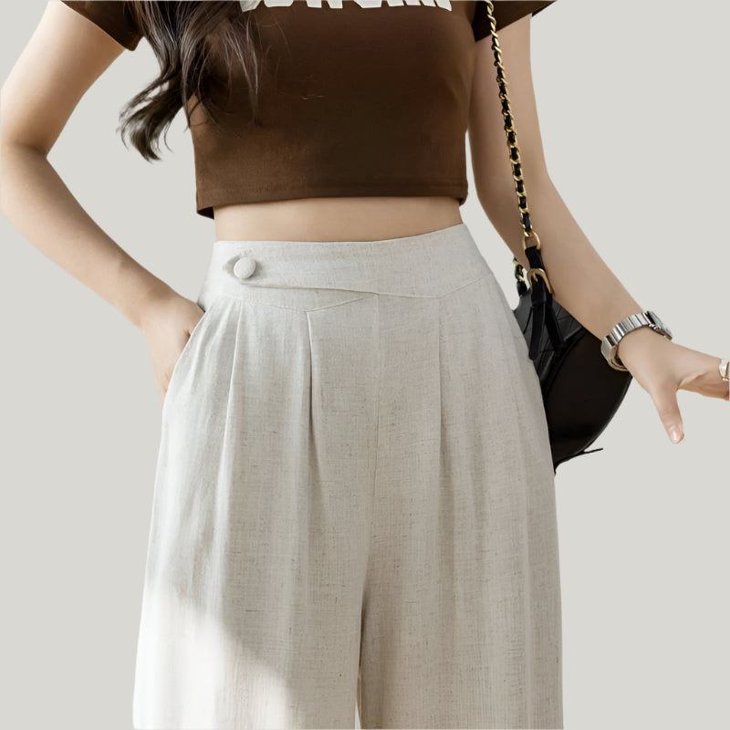 Sommerliche Leinenhose mit hoher Taille