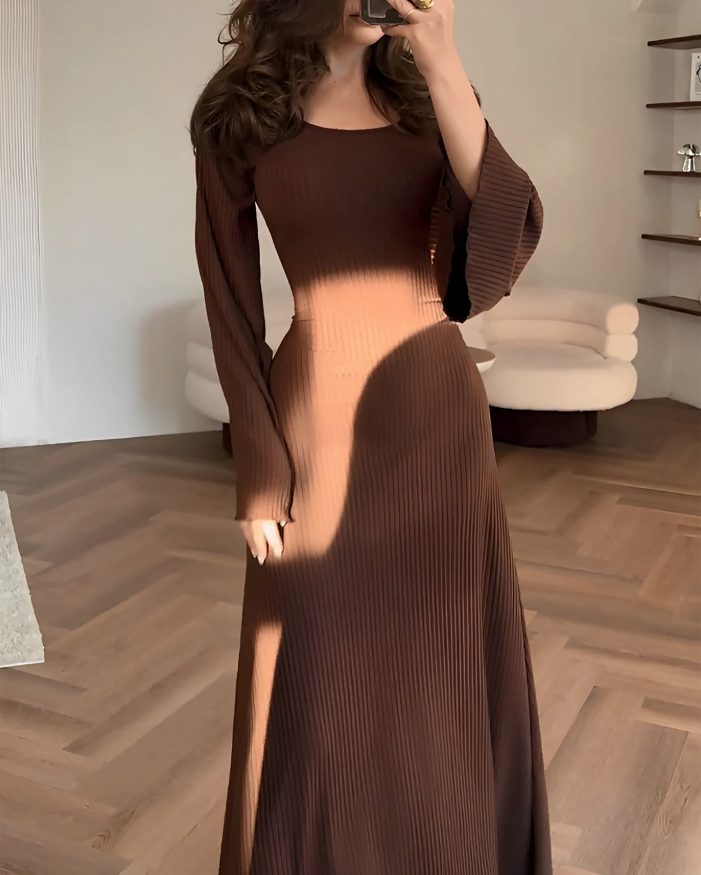 Elegantes Gestricktes Maxikleid