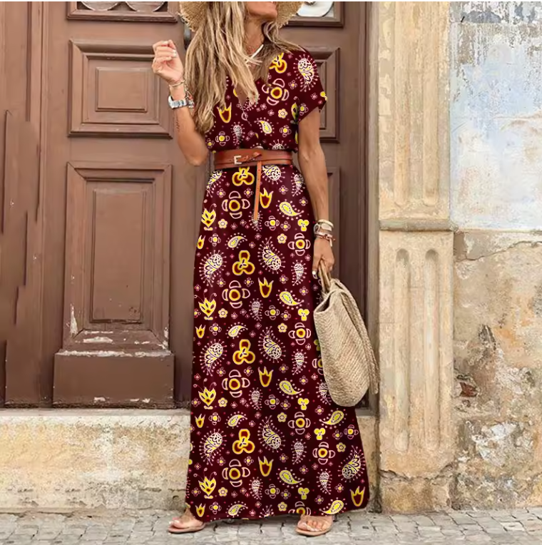 Maxikleid im Bohemian-Print für Damen