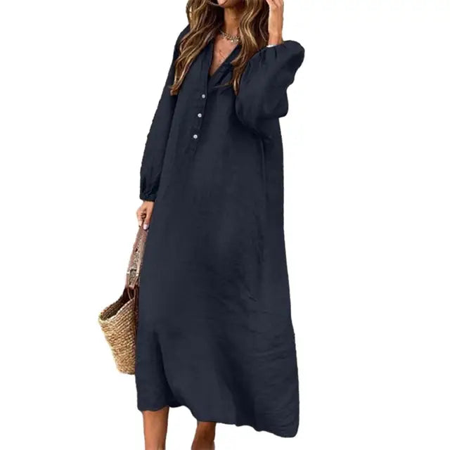 https://ae01.alicdn.com/kf/S28524a9ca1eb4ef98734fe407c9e7ddbf/Women-Cotton-Linen-Dress-Soft-Comfortable-Dress-for-Women-Elegant-V-neck-Cotton-Linen-Dress-Breathable.jpg_640x640.jpg