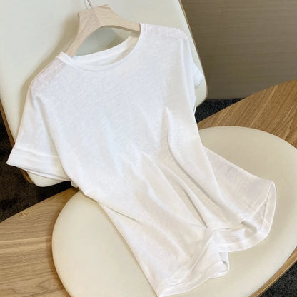 https://ae01.alicdn.com/kf/S7265830ba0044e18b1cf184bb96ea18fw/Minimalist-Crew-Neck-Cotton-Linen-Tees-Tops-Women-Short-Sleeve-Light-Weight-T-Shirt-M-L.jpg