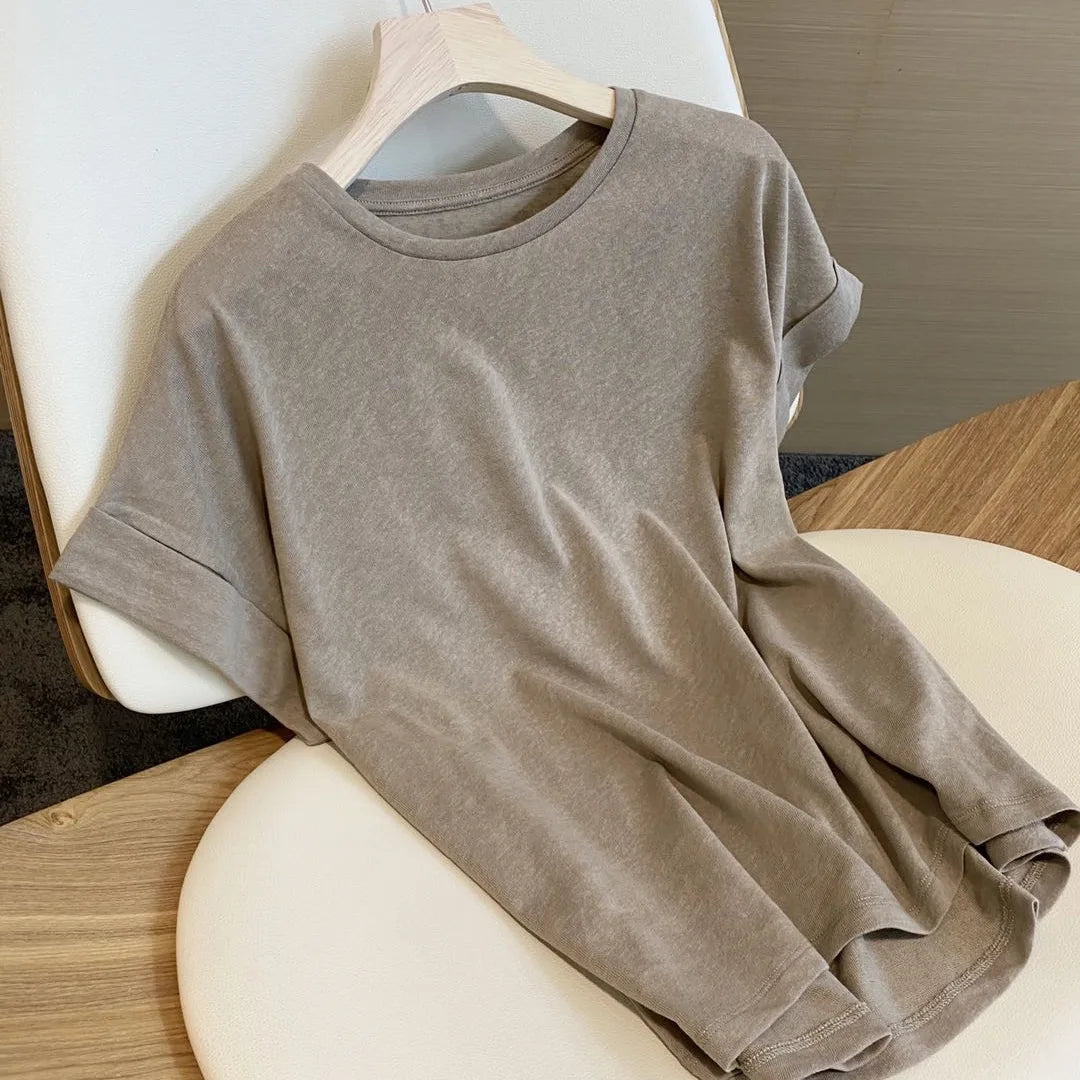 https://ae01.alicdn.com/kf/Sc3245e9ecdcf4dcbb10c3f83432c4315V/Minimalist-Crew-Neck-Cotton-Linen-Tees-Tops-Women-Short-Sleeve-Light-Weight-T-Shirt-M-L.jpg