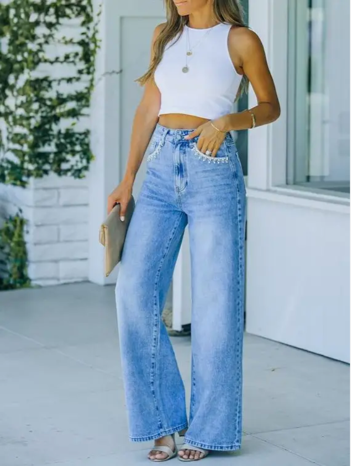 Classic High-Waist Straight Leg Jeans