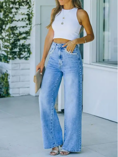 Classic High-Waist Straight Leg Jeans