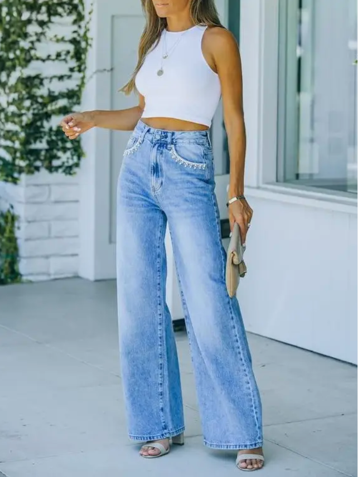 Classic High-Waist Straight Leg Jeans