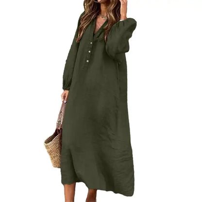 https://ae01.alicdn.com/kf/Sb73ee71b9f7744e5864c71c52c5ad6b0A/Women-Cotton-Linen-Dress-Soft-Comfortable-Dress-for-Women-Elegant-V-neck-Cotton-Linen-Dress-Breathable.jpg_640x640.jpg